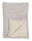 Grey Pure Cotton Line-Stitch Throw Blanket - Cloth + Cabin