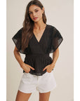 Zoie Swiss Dot Lace Peplum Blouse