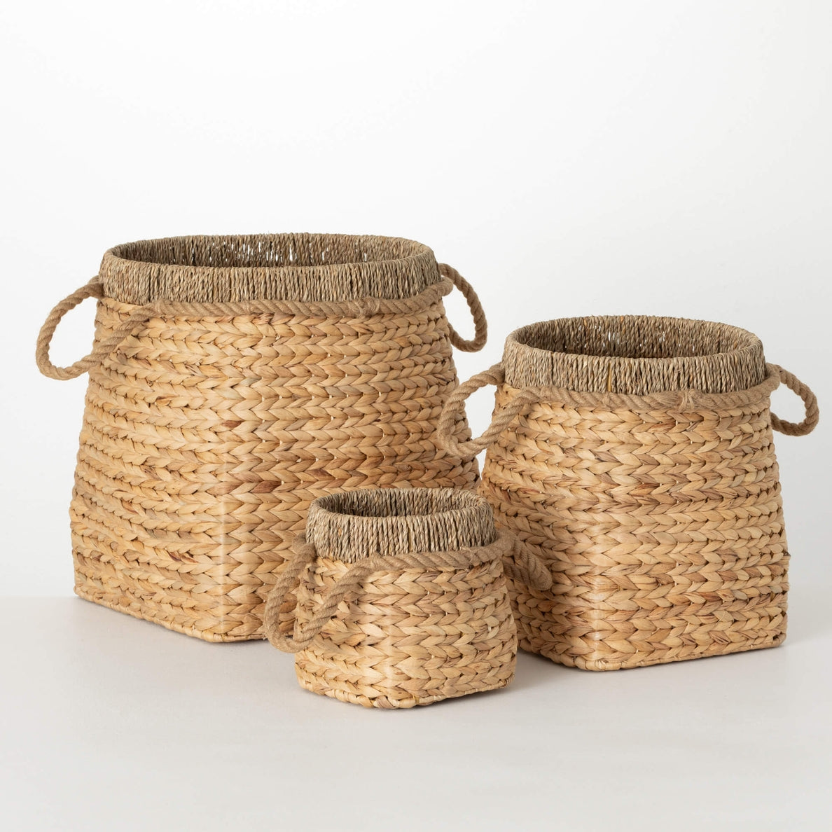 Woven Baskets w/ Rope Handle - Cloth + Cabin