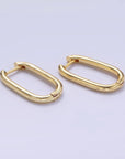 Oblong Huggie Earrings - Cloth + Cabin