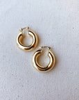 18k Gold Filled Thick Small Hoop Earrings - Cloth + Cabin