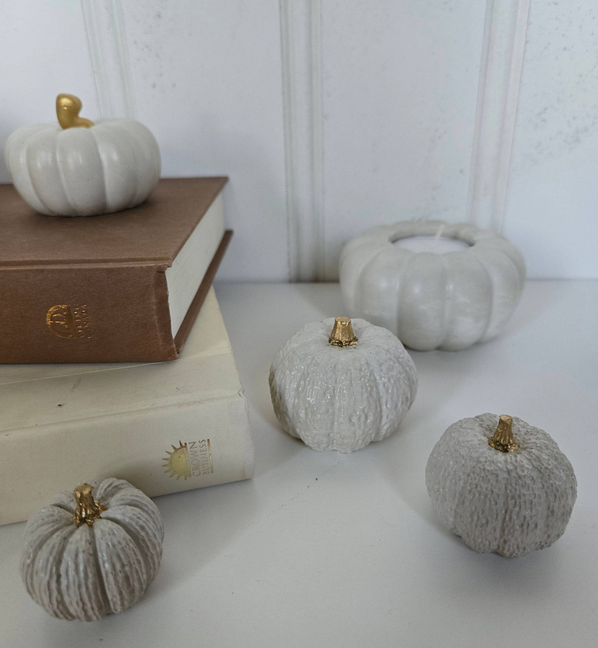 Concrete Pumpkins /  White - Cloth + Cabin