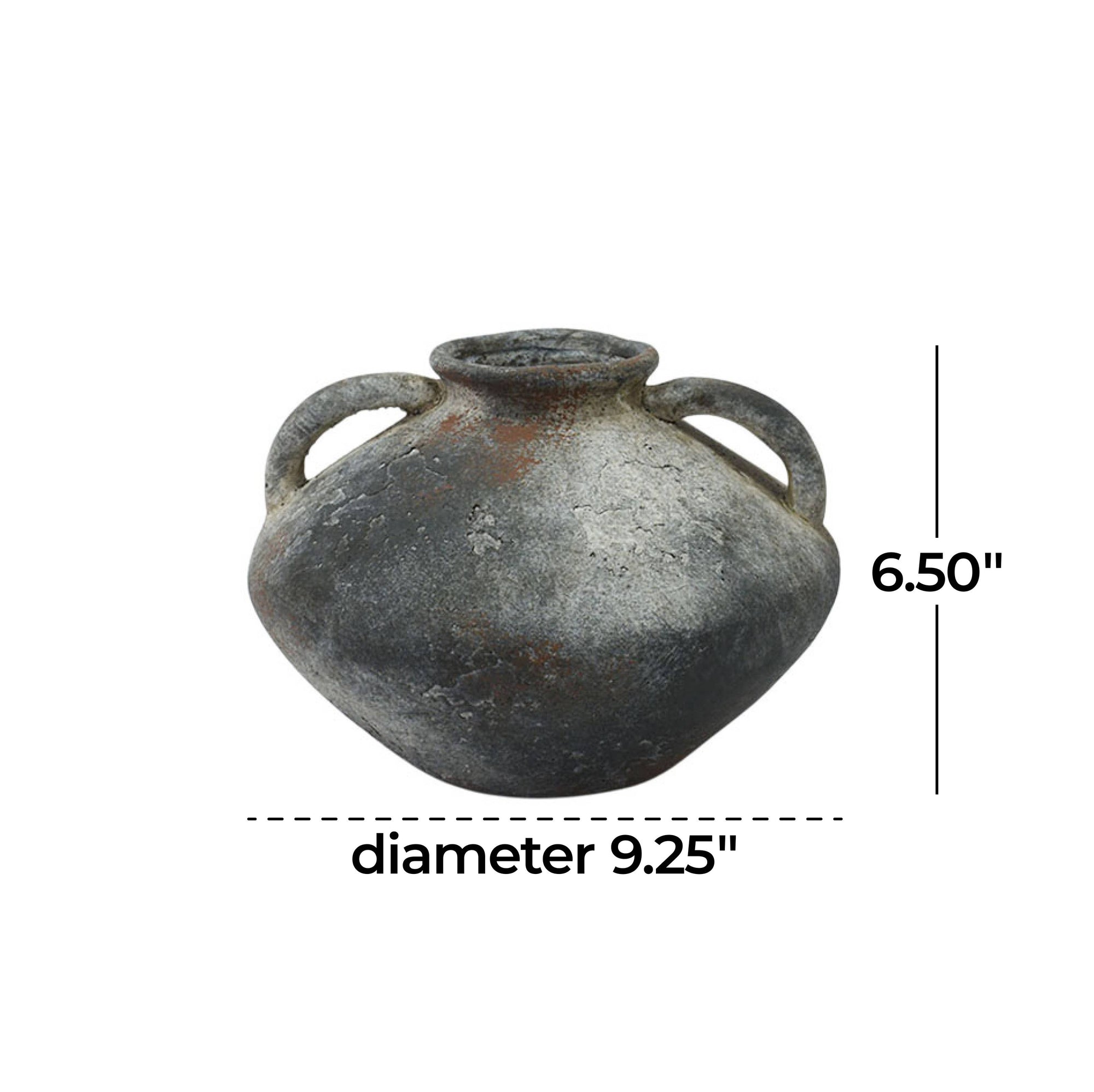 Rustic Dark Gray Ceramic Vase