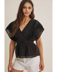 Zoie Swiss Dot Lace Peplum Blouse