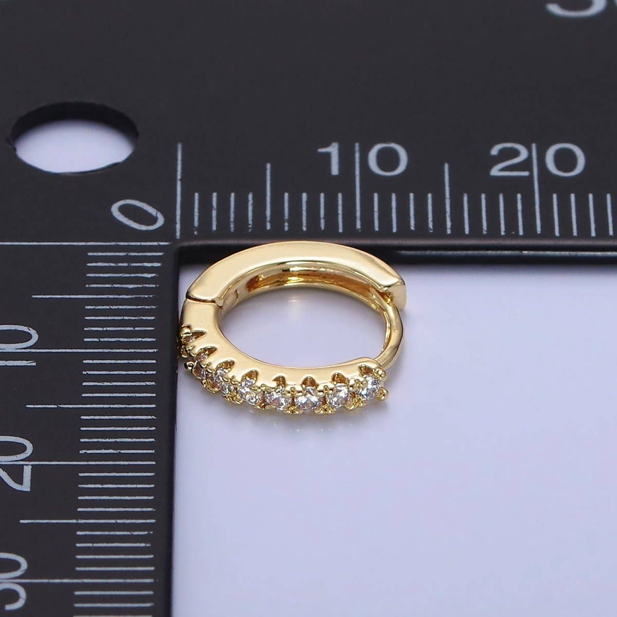 15mm Micro Paved Huggie Earrings