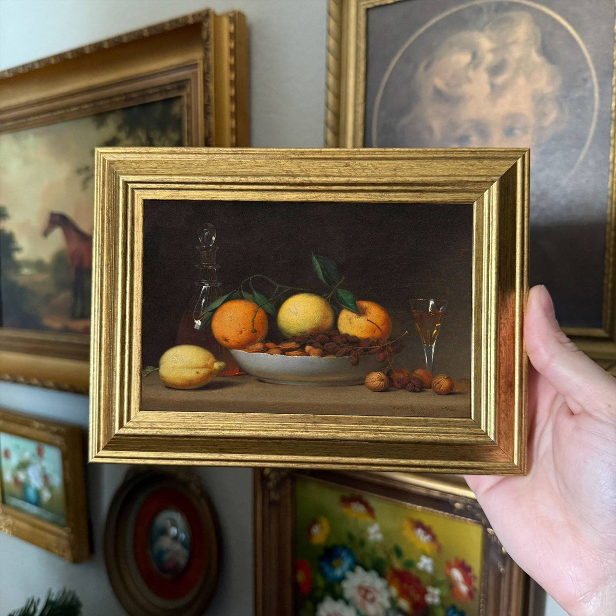 Vintage Style still life bowl of oranges and Lemons Framed