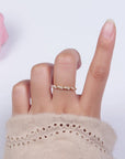 14K Gold Pearl Lined Twisted Ring