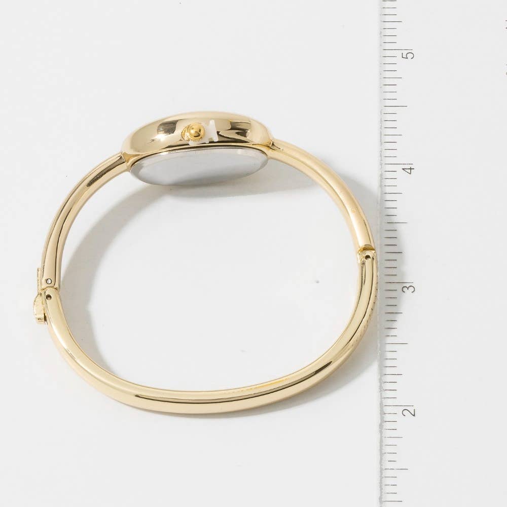 Hinged Oval Bangle Watch Bracelet