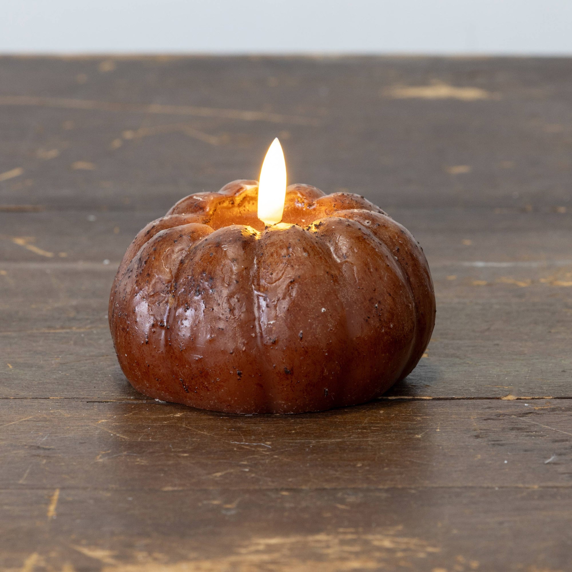 3" Bronze LED Pumpkin Candle