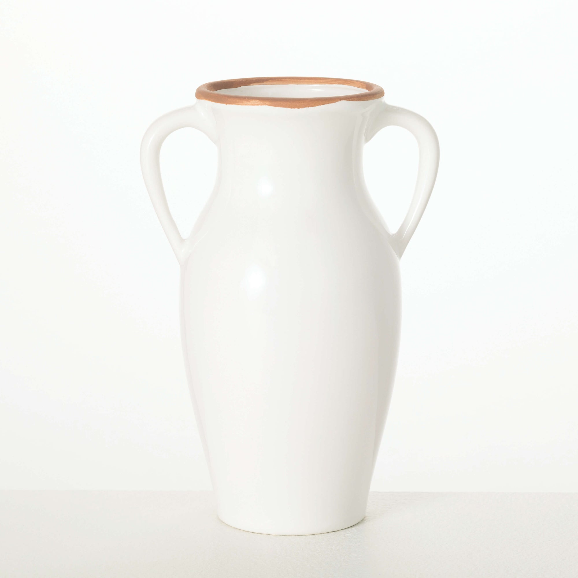 Natural Rimmed White Vase - Cloth + Cabin