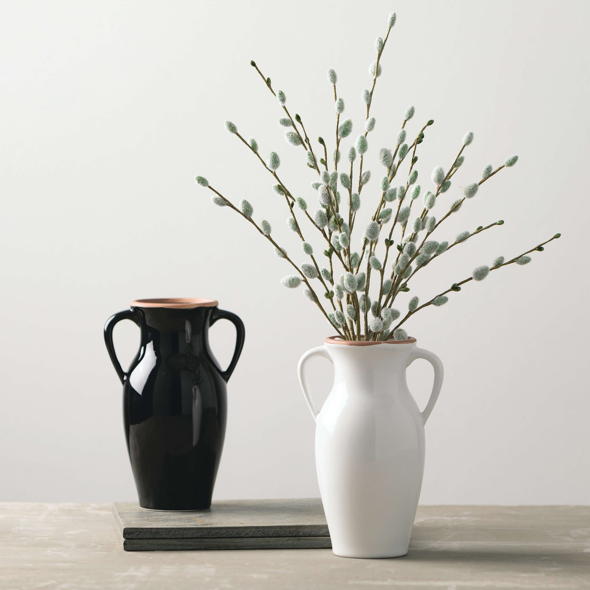 Natural Rimmed White Vase - Cloth + Cabin