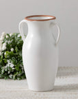 Natural Rimmed White Vase - Cloth + Cabin