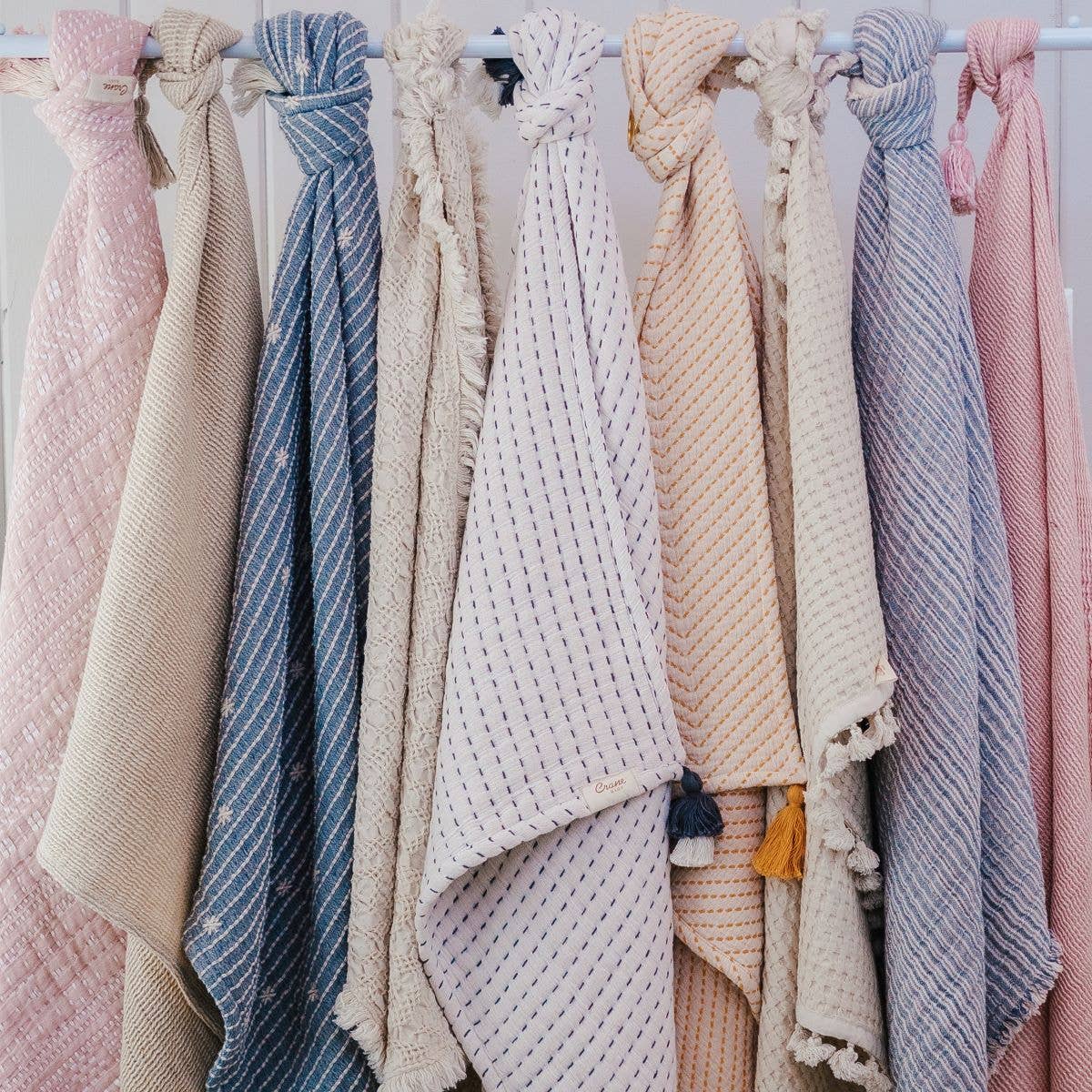 Oatmeal Boho Knit Blanket