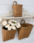 Hanging Chipwood Basket With Woven Handle