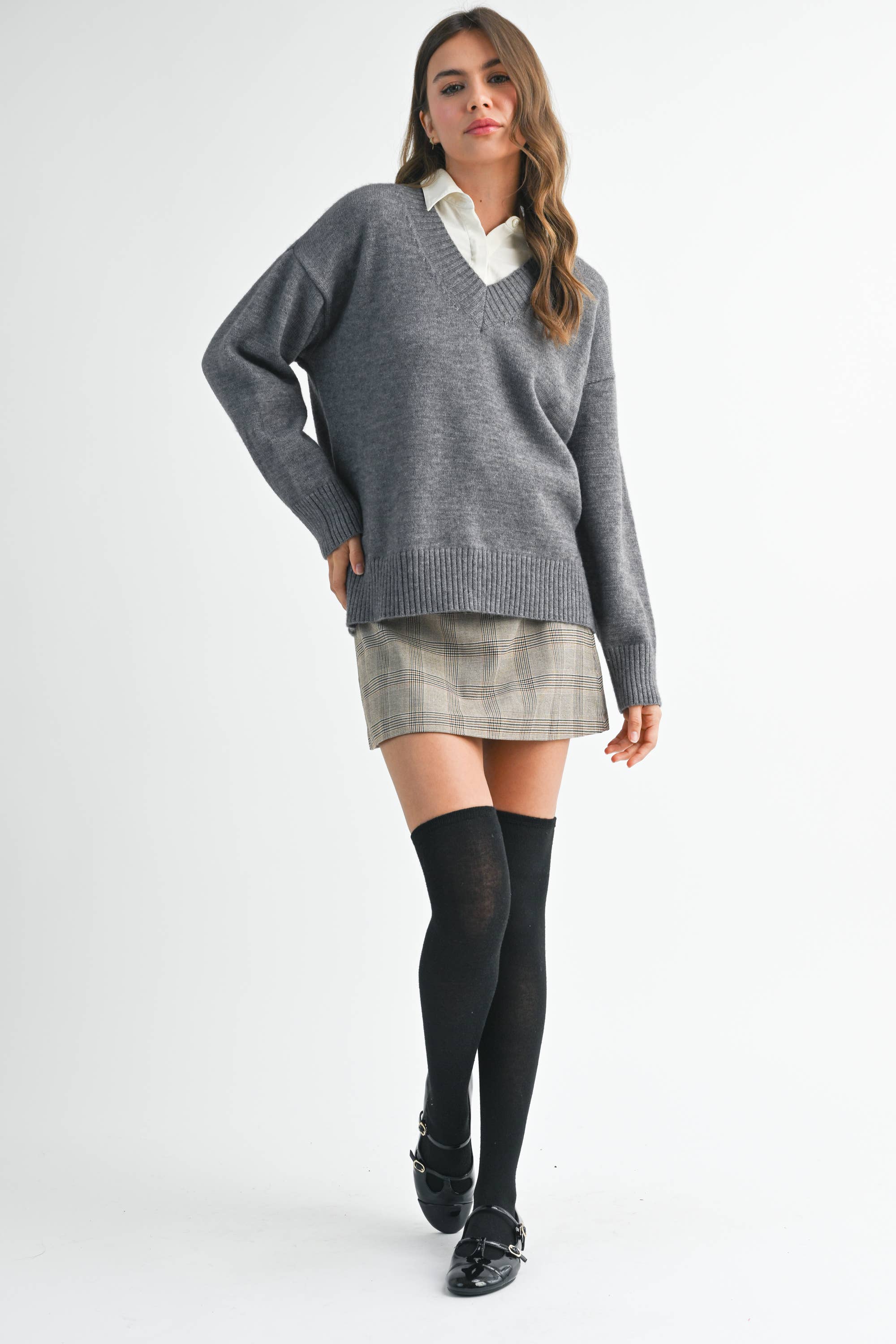 Tamara Oversized V-Neck Sweater - Cloth + Cabin