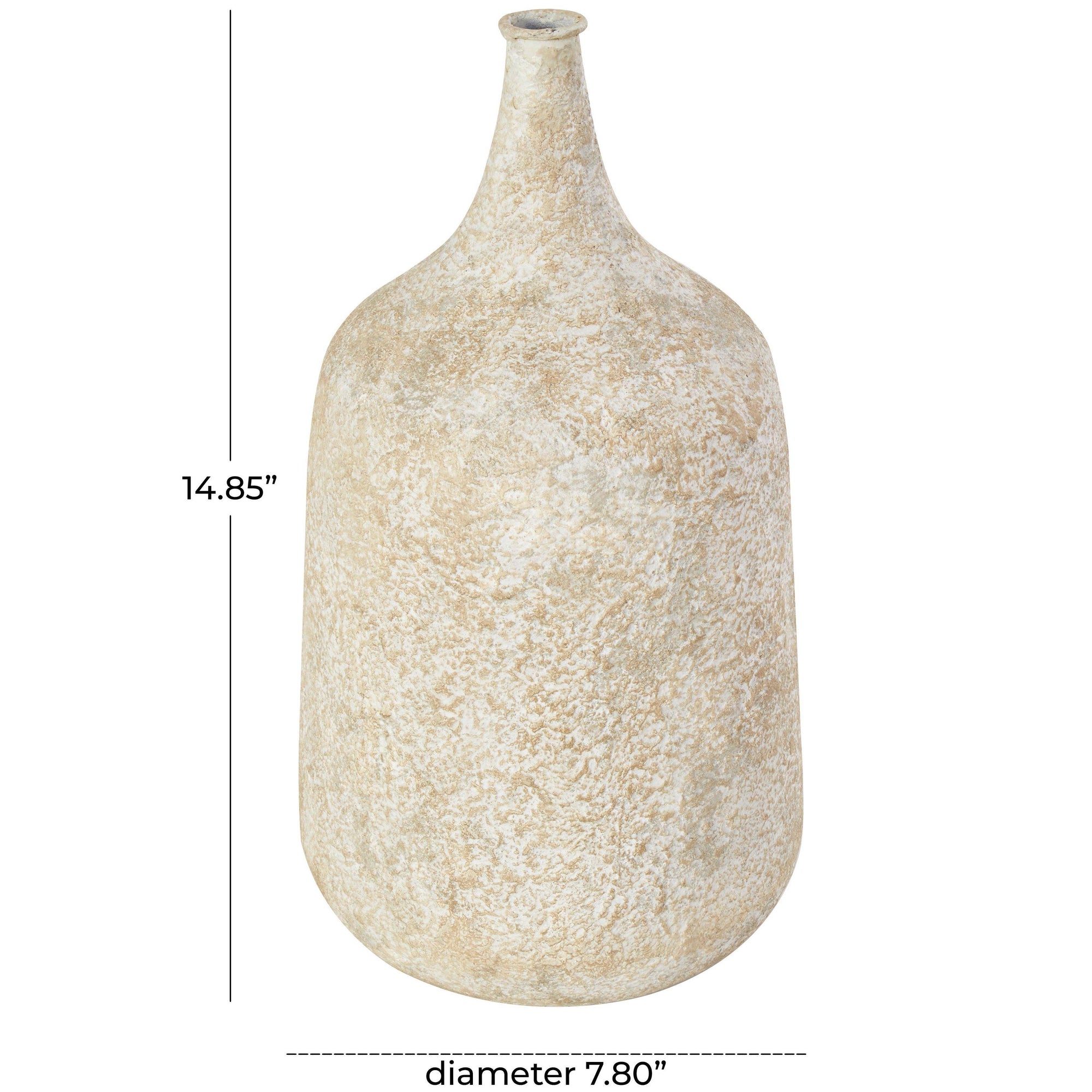Rustic Beige Metal Vase