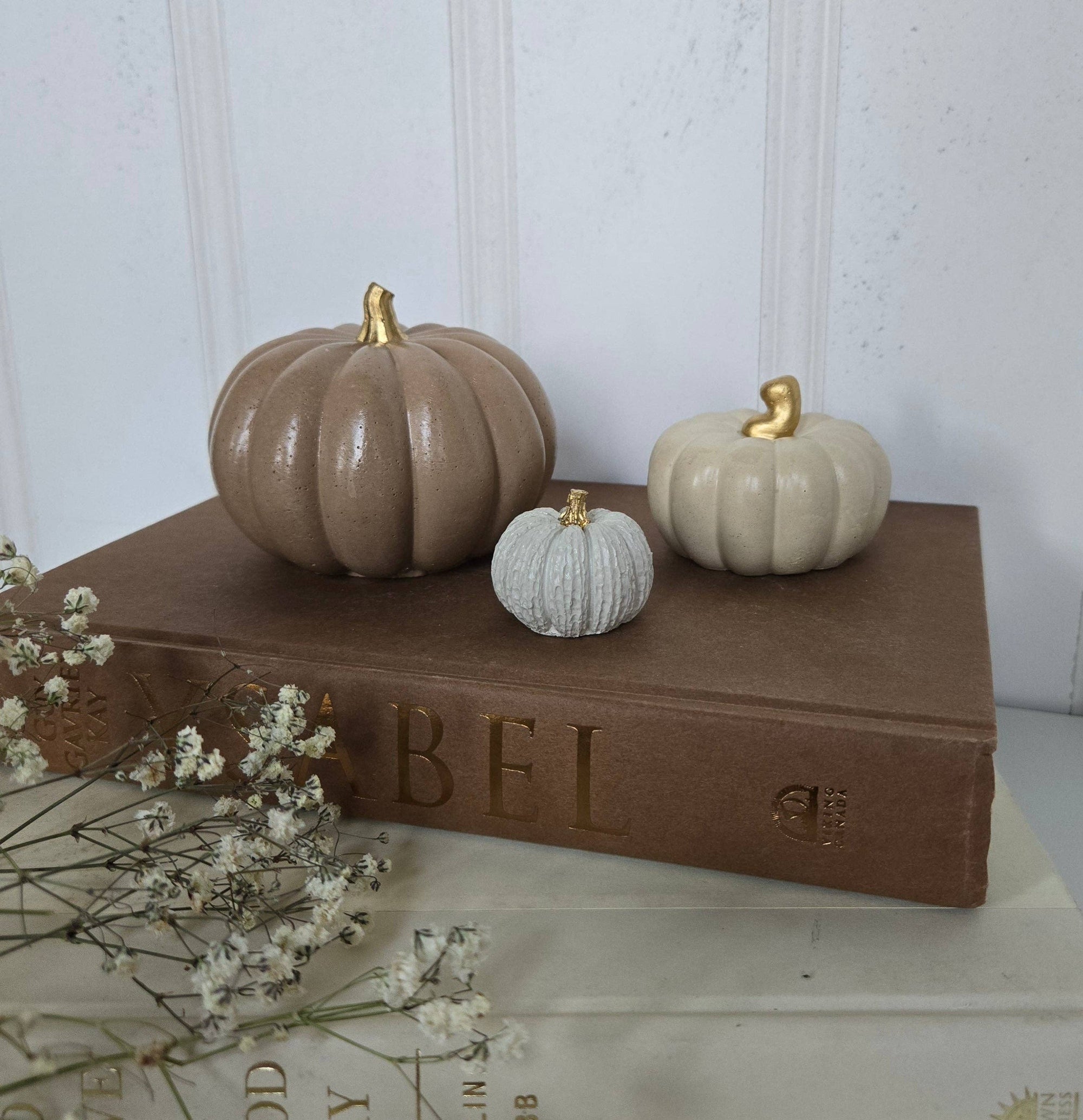 Concrete Pumpkins /  White - Cloth + Cabin