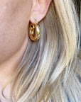 18k Gold Filled Thick Small Hoop Earrings - Cloth + Cabin