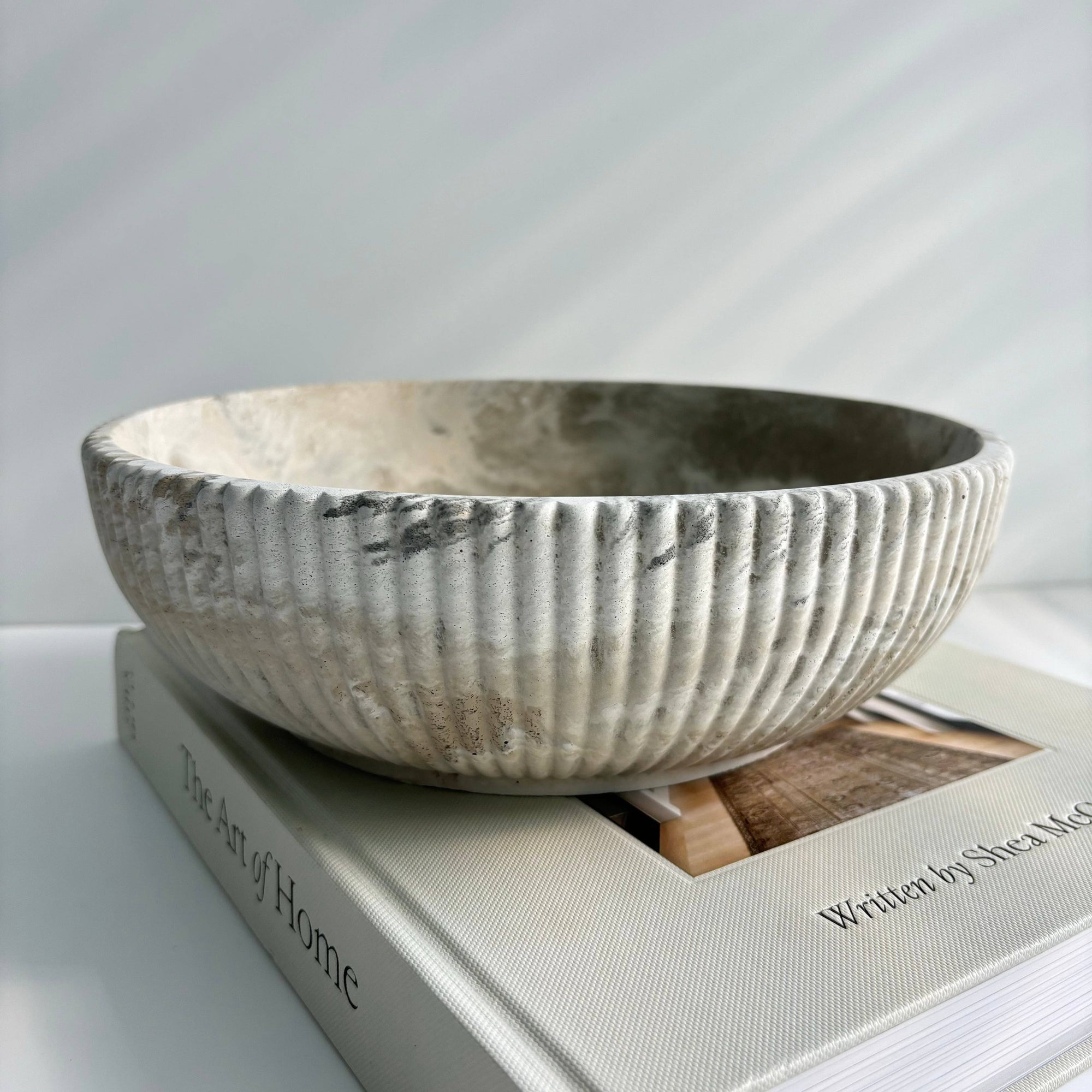 Temis Fluted Concrete Bowl - Cloth + Cabin