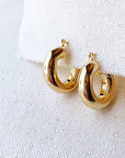 18k Gold Filled Thick Small Hoop Earrings - Cloth + Cabin