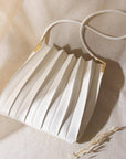 Carrie Ivory Pleated Vegan Shoulder Bag - Cloth + Cabin