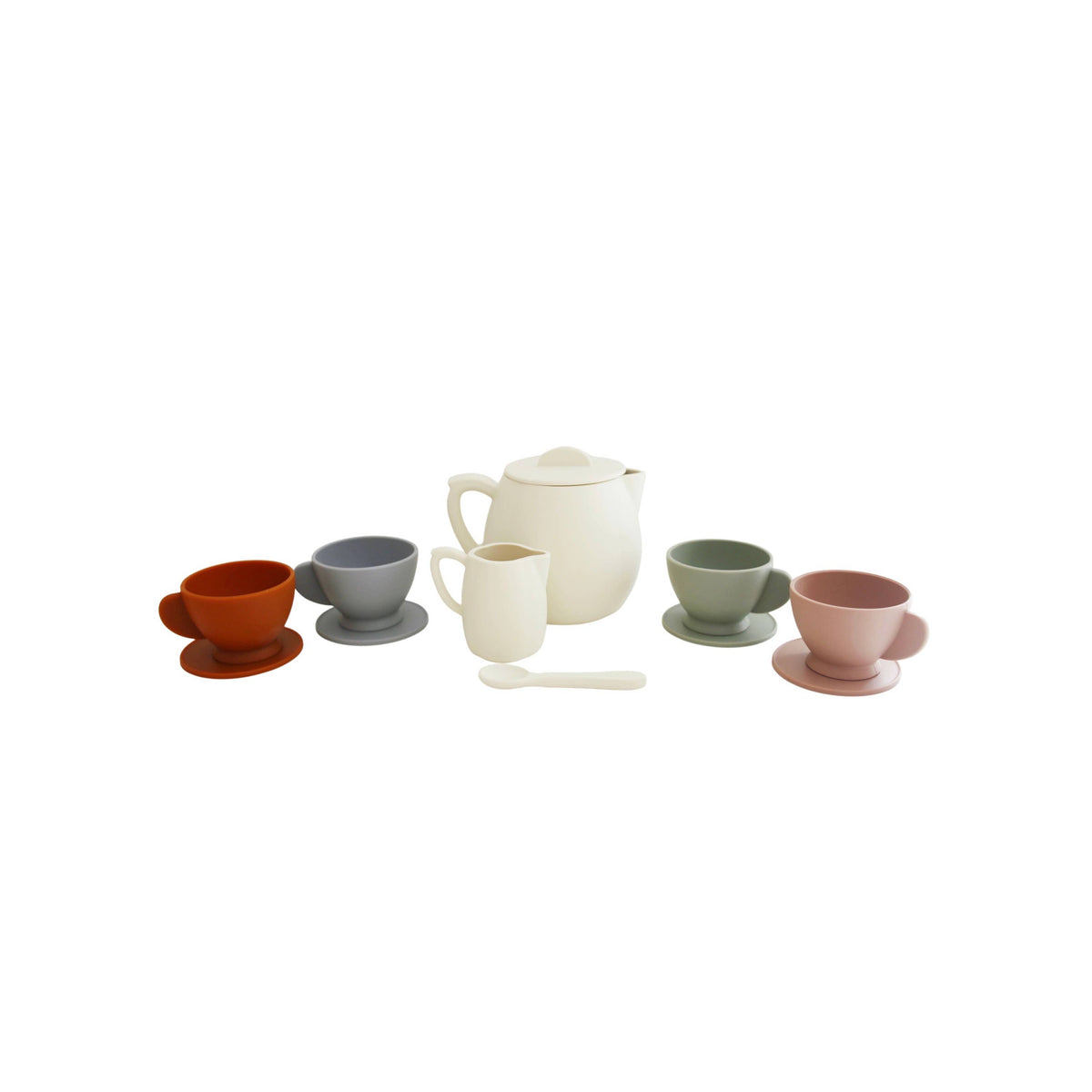 Multi Mix Silicone Tea Play Set - Cloth + Cabin