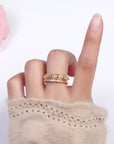 Gold Filled Clear CZ Baguette Cable Link Multiple Band Ring