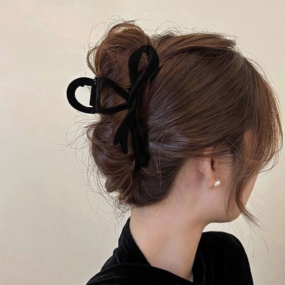 Velvet Bow Hair Clip - Cloth + Cabin