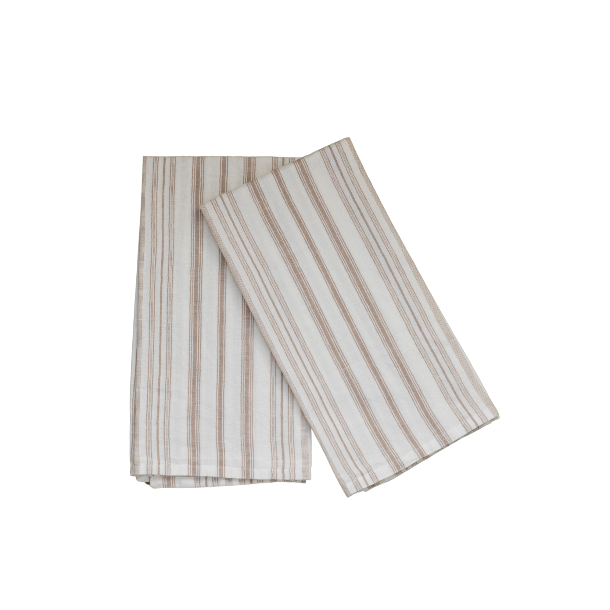 Stripe Dish Towel in Nougat / Set of 2 - Cloth + Cabin