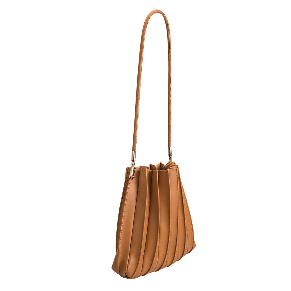 Carrie Tan Pleated Vegan Shoulder Bag - Cloth + Cabin