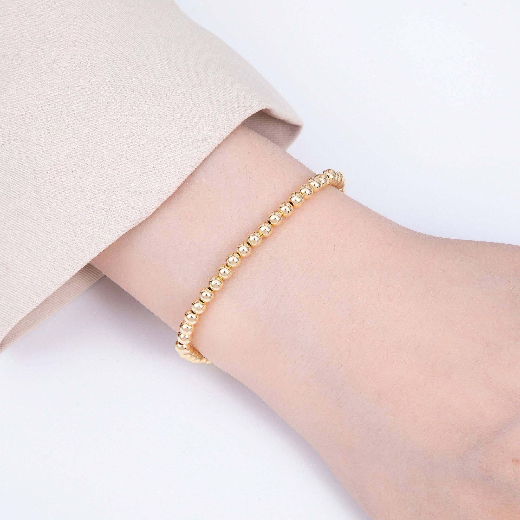 4mm Minimalist Round Ball Stretch Bracelet