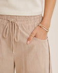 Karlie Elastic Stripe Cotton Barrel Pants - Cloth + Cabin