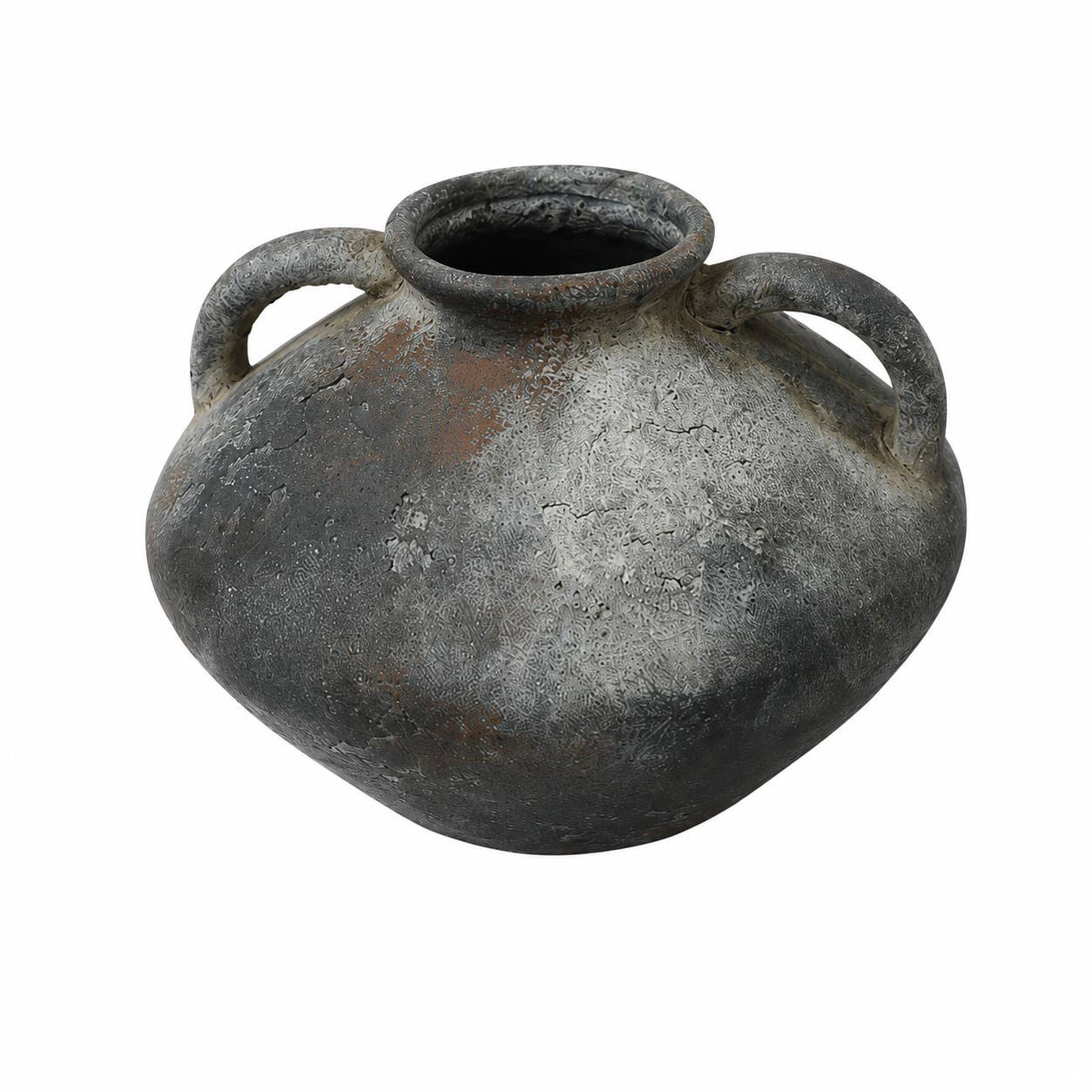 Rustic Dark Gray Ceramic Vase
