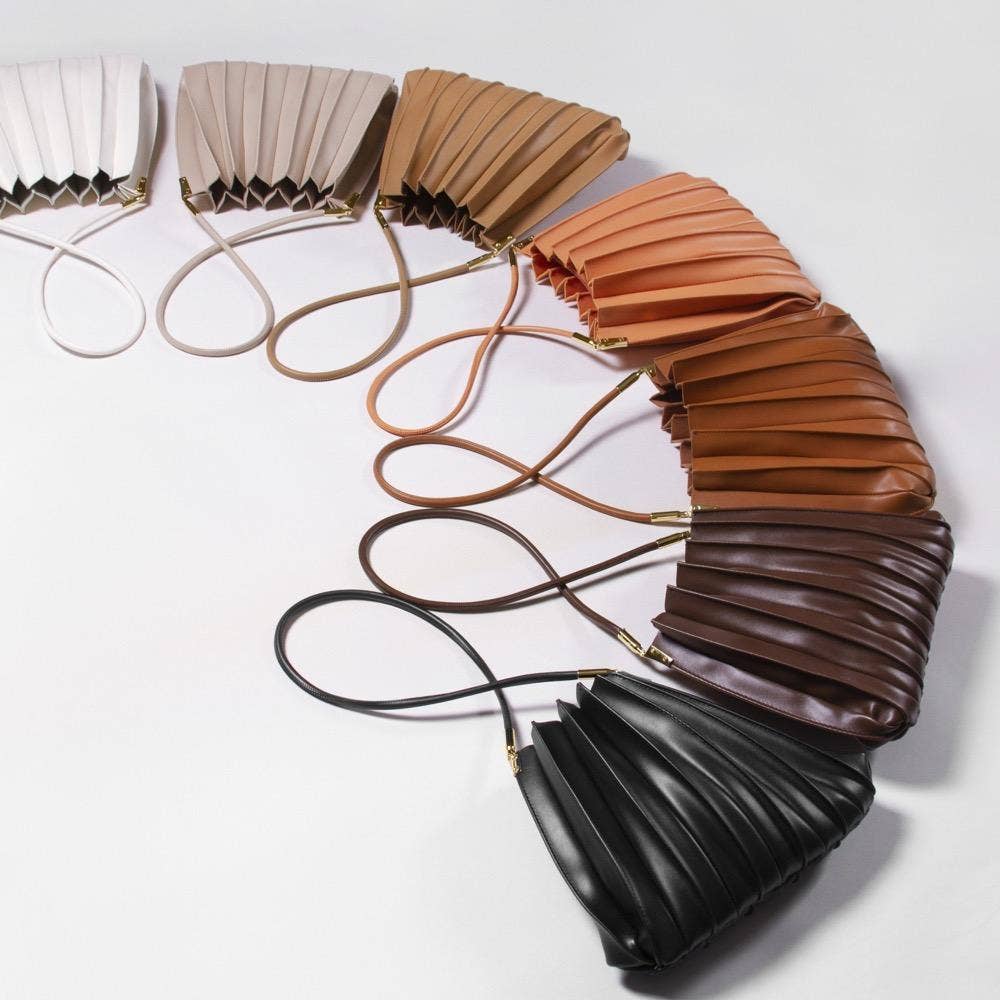 Carrie Ivory Pleated Vegan Shoulder Bag - Cloth + Cabin