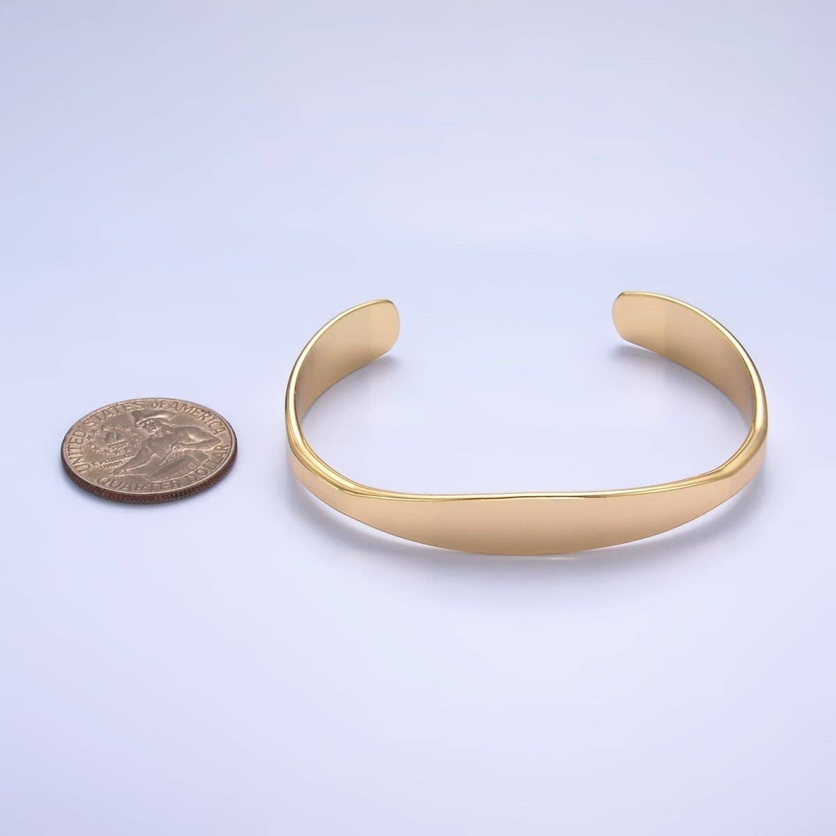 24K Gold Filled Minimalist Band Cuff Bracelet - Cloth + Cabin