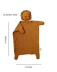 Toffee Lion Organic Cotton Muslin Lovey Blanket