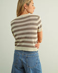 Amelie Striped Knitted Short Sleeve Top - Cloth + Cabin