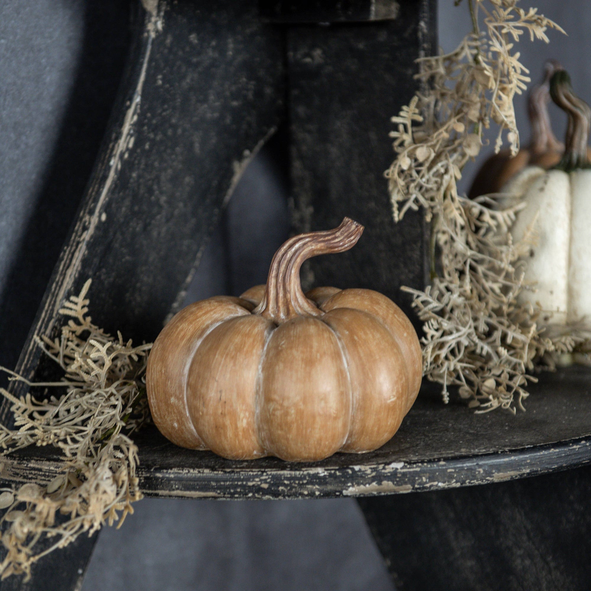 4.75" Tan Resin Pumpkin