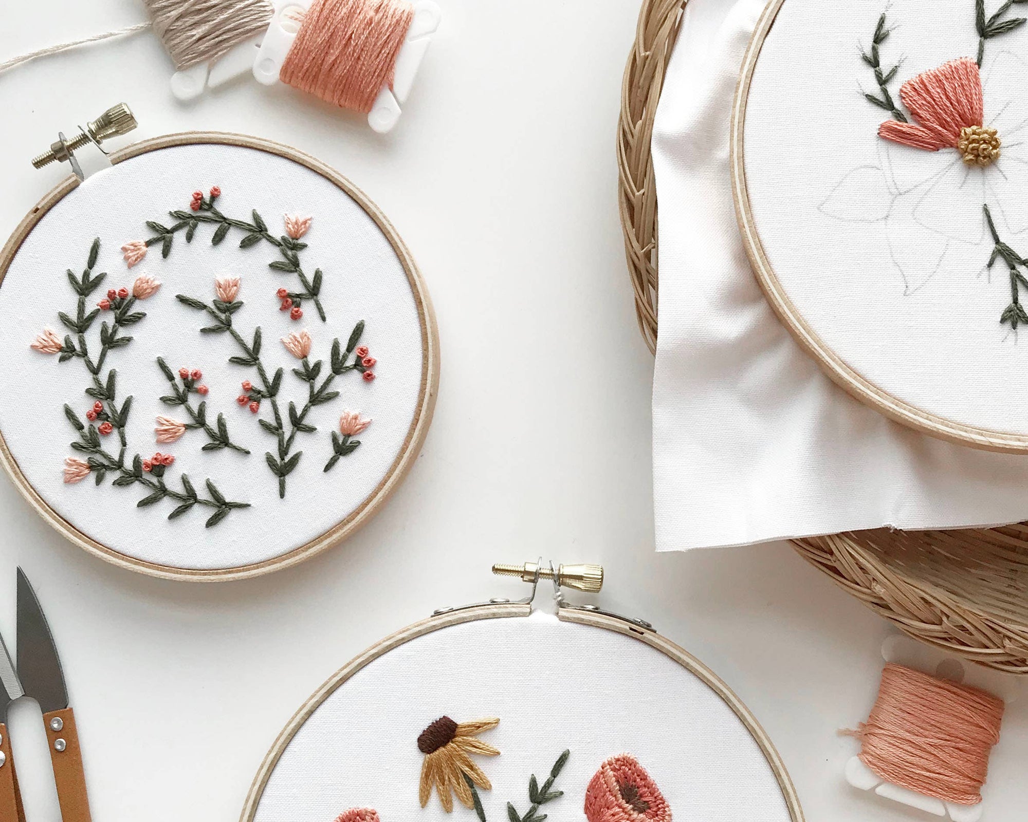 Floral Vine Embroidery Kit