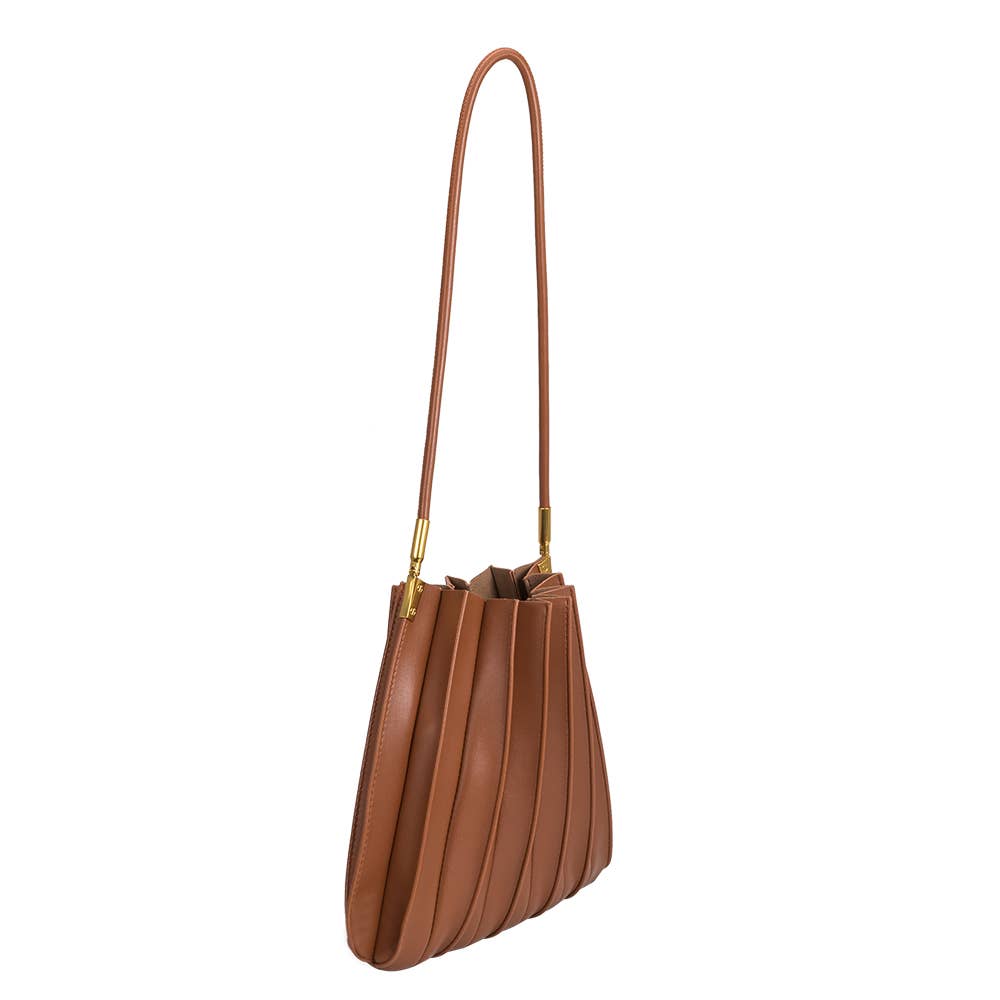 Carrie Saddle Pleated Vegan Shoulder Bag - Cloth + Cabin