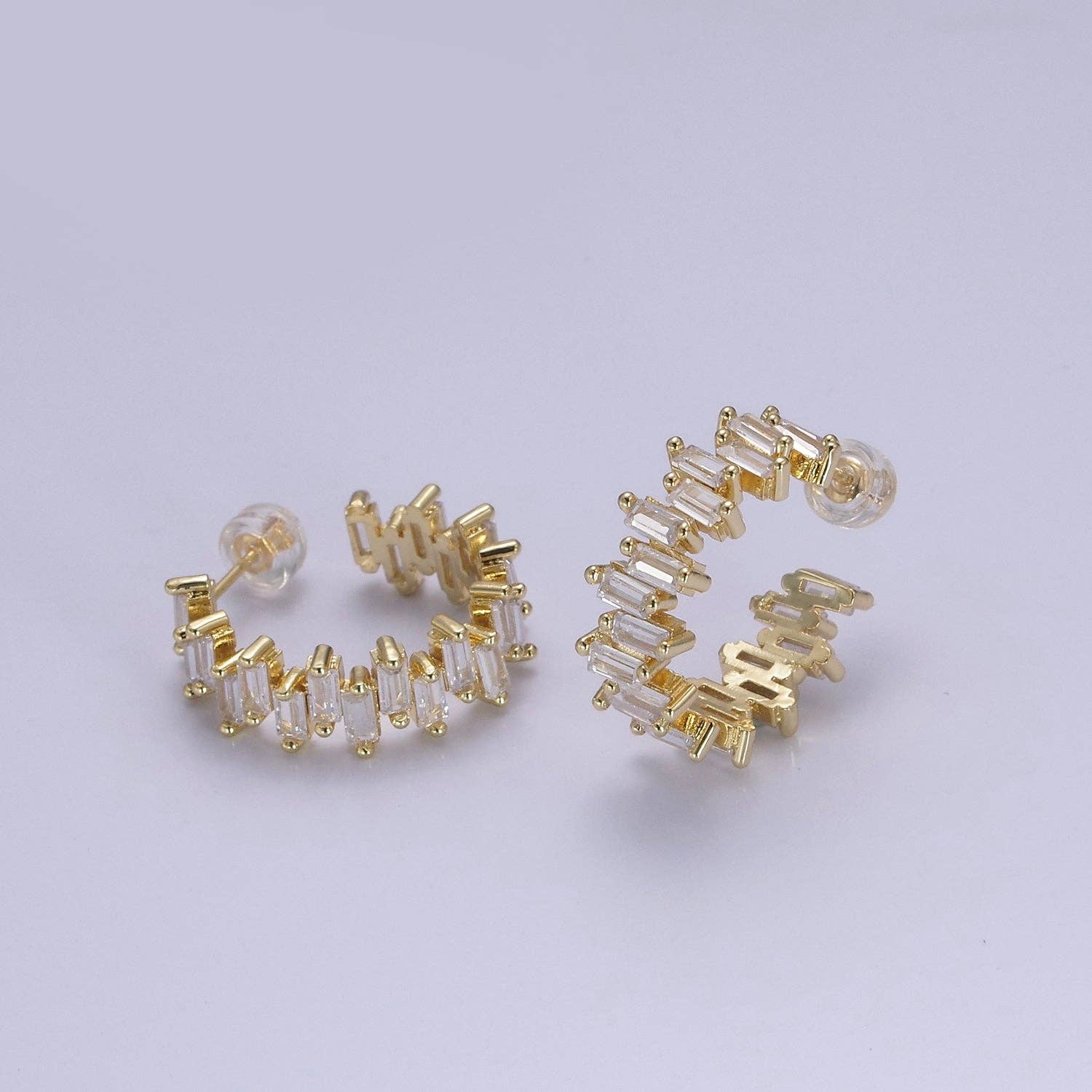 Baguette Hoop Earrings - Cloth + Cabin