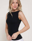 Pamela Sleeveless Boat Neck Top