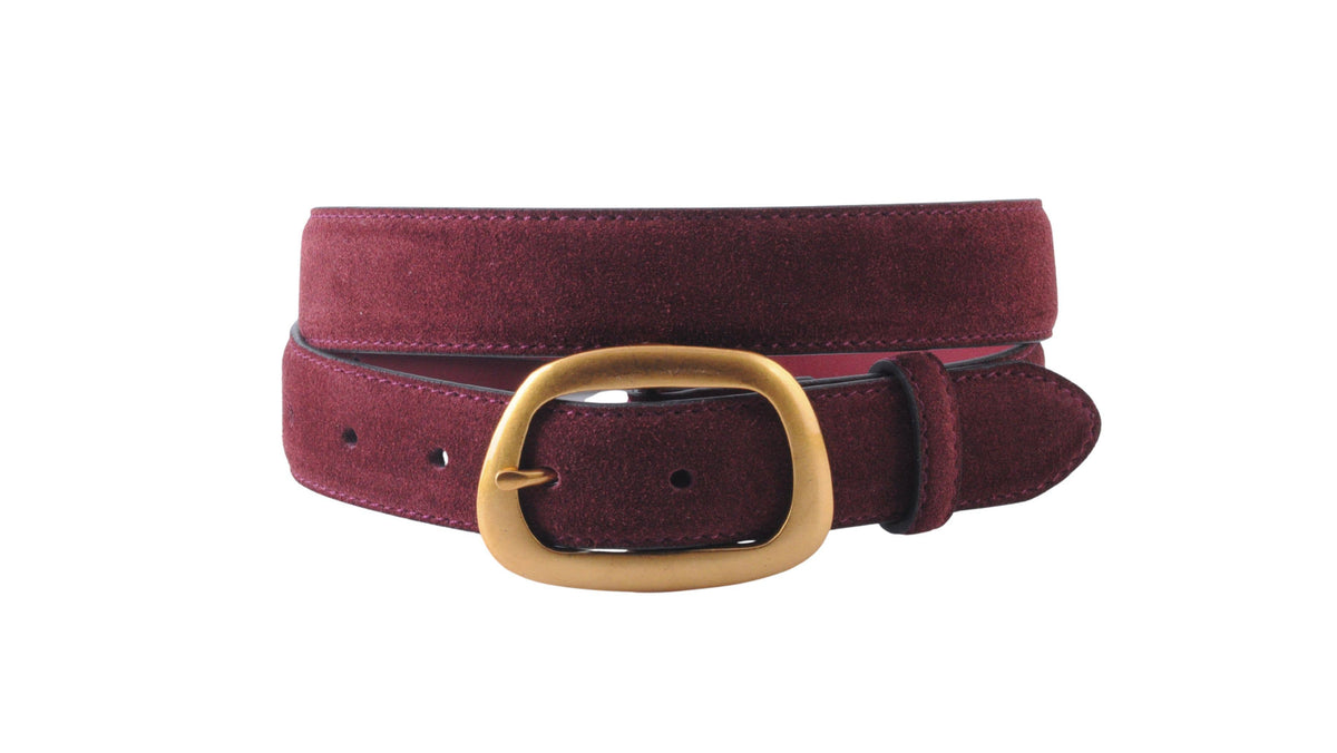 Suede Belt with Organic Shape Buckle