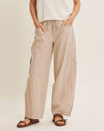 Karlie Elastic Stripe Cotton Barrel Pants - Cloth + Cabin