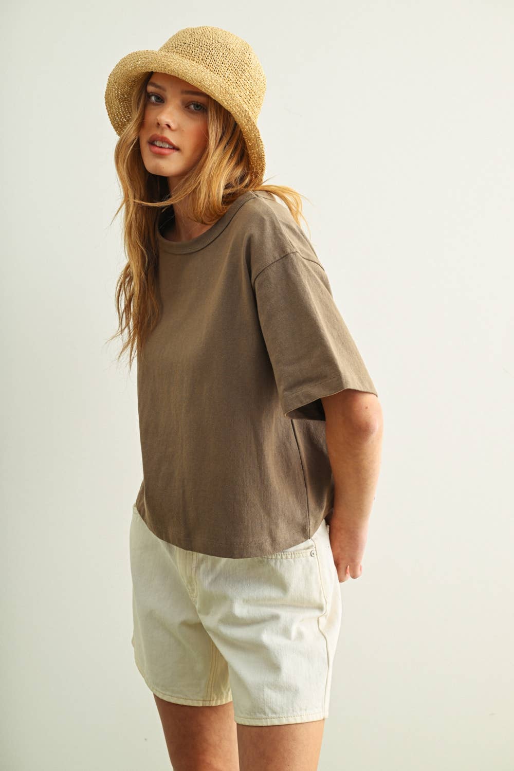 Baylee Short Sleeve Linen Knitted Top
