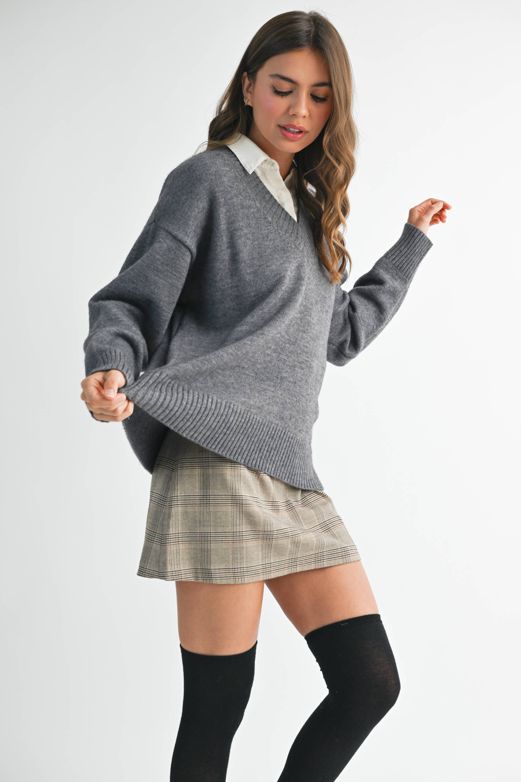 Tamara Oversized V-Neck Sweater - Cloth + Cabin