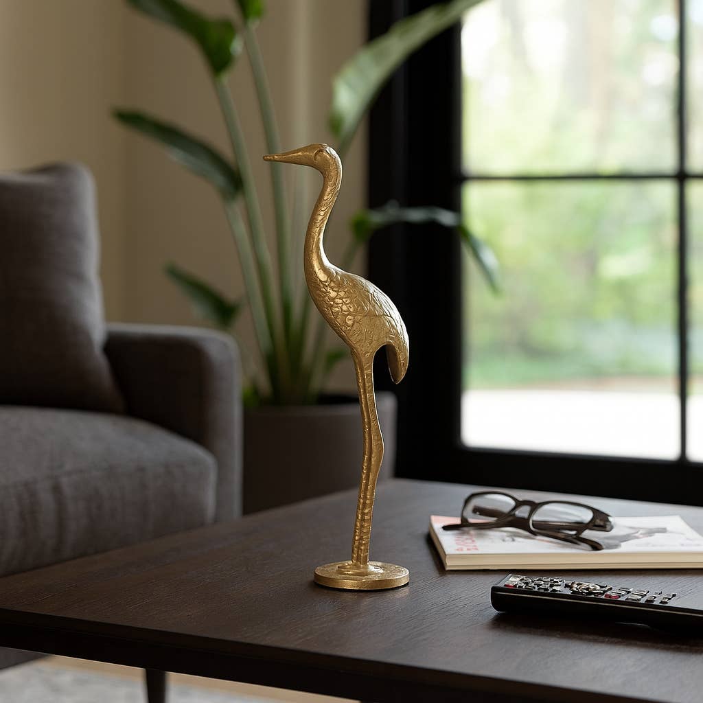 Gold Crane Gleaming Figurine - Cloth + Cabin