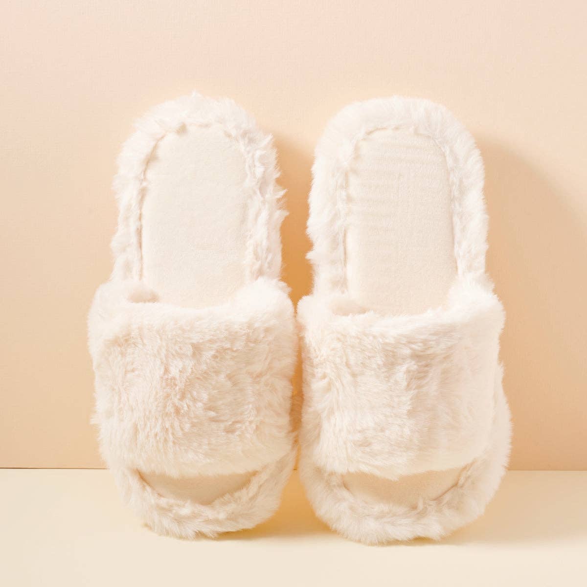 Plush Faux Fur Slide Slippers