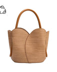 Tulip Raffia Embossed Recycled Top Handle - Cloth + Cabin