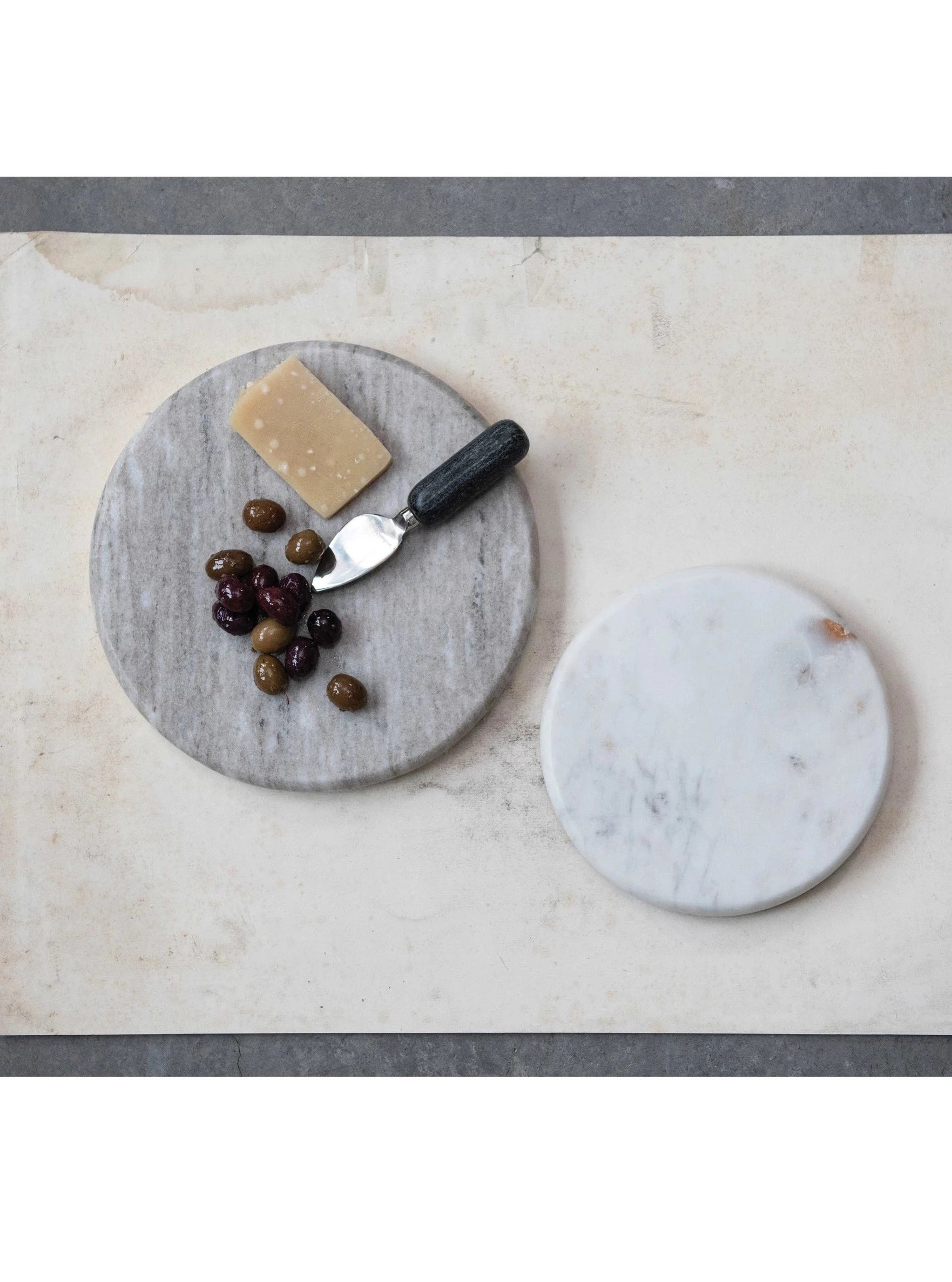 Small Round Marble Reversible Cutting Board - Cloth + Cabin